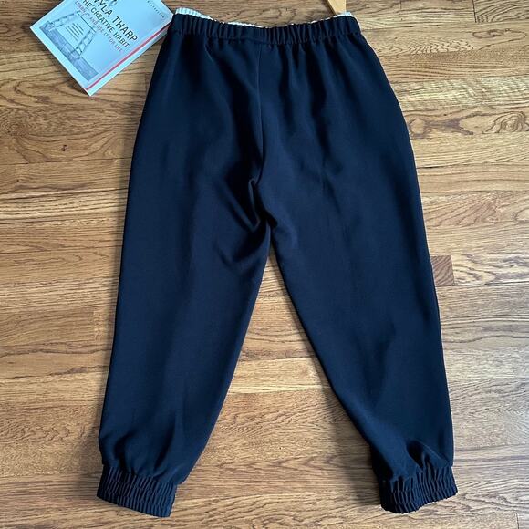 Zara Black with White Trim Tapered Pleated Pants - Picture 7 of 7